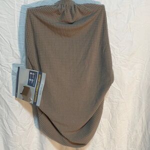 Cozy Brown Waffle Knit Ottoman Cover